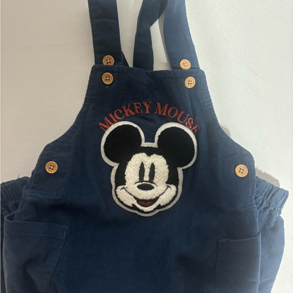 Disney Mickey Mouse Corduroy Baby Overalls - Navy 12 Months - Picture 5 of 10